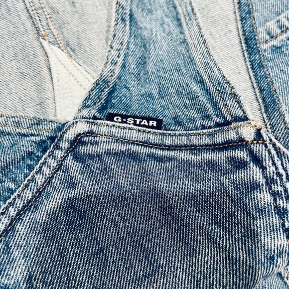 G-Star Raw Dungaree Dress, Blue Denim Overall Dress, Size XXS - Picture 8 of 13